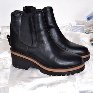 Mia Chunky Women's Jonna Ankle Boots Y2K Wedge Lug Sole Block Heeled Combat 6.5